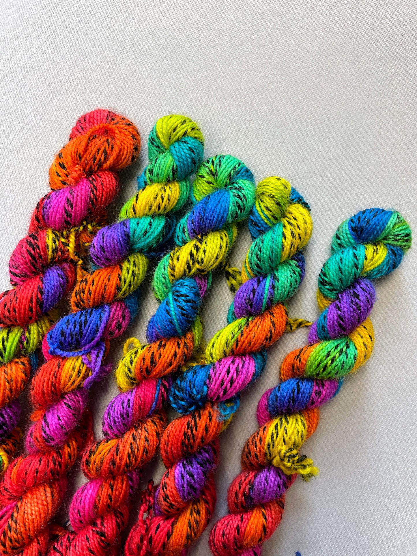 20g Sock Zebra Bright Rainbow Mini Skein