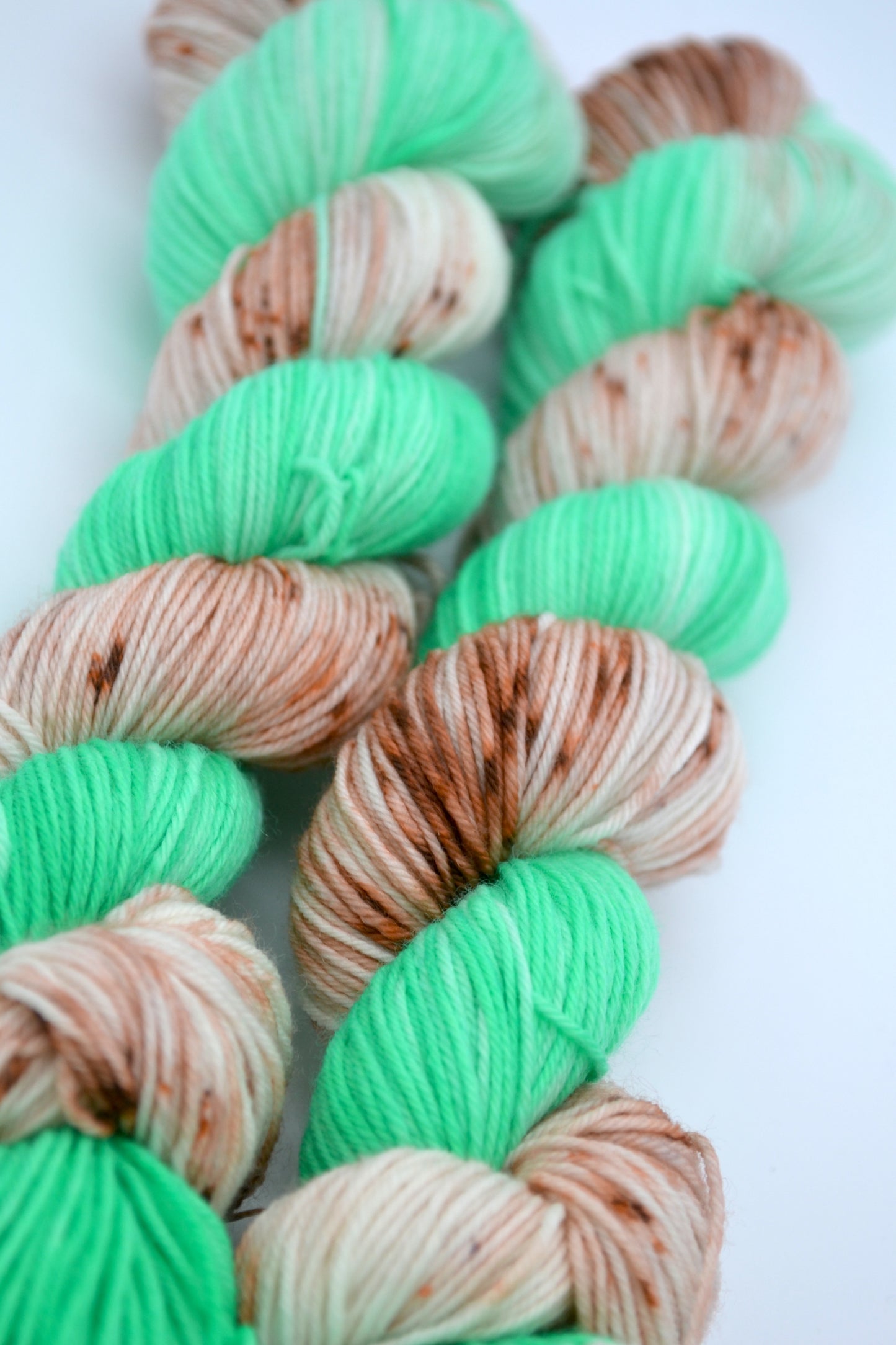 50g Sock Mint Choc Chip Hand-dyed Yarn