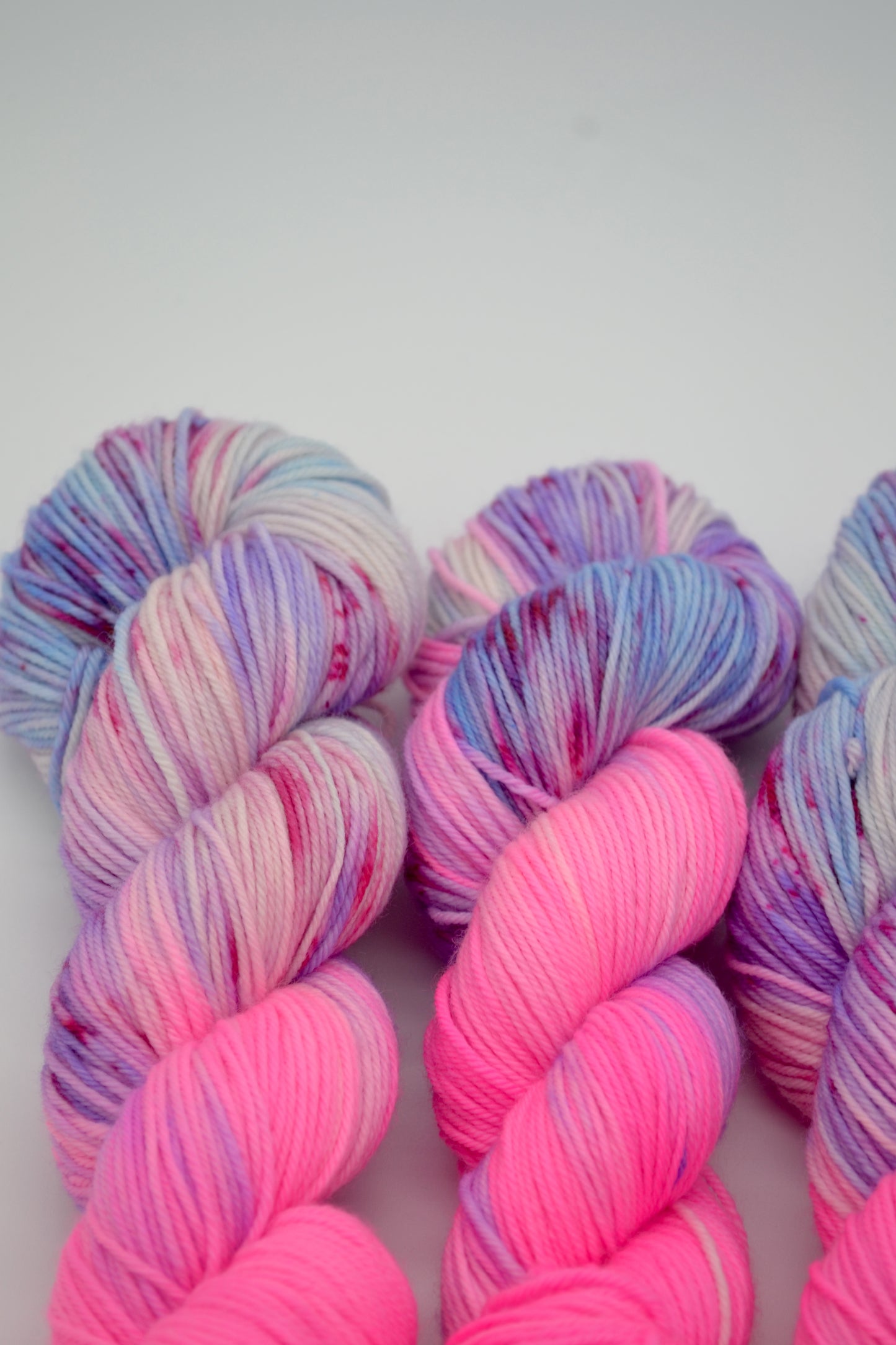 100g DK Sparkly Pink Hand-dyed Yarn
