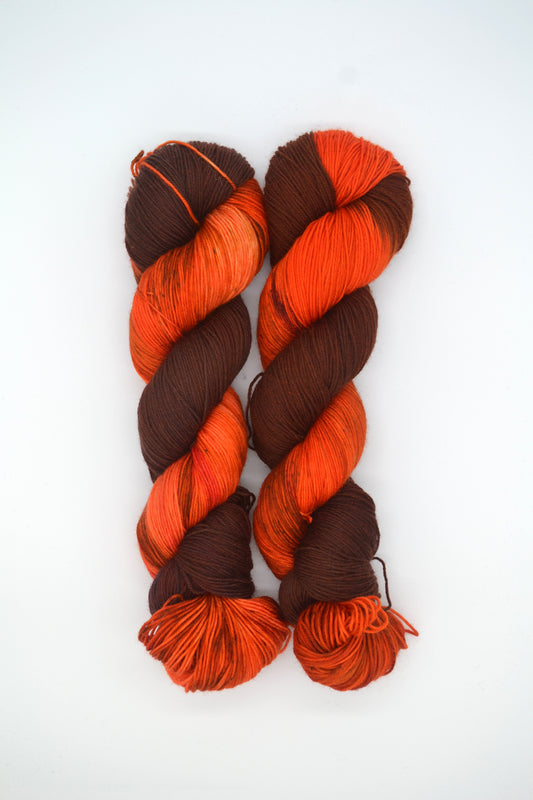 100g Sock Chocolate Orange Hand-dyed Yarn