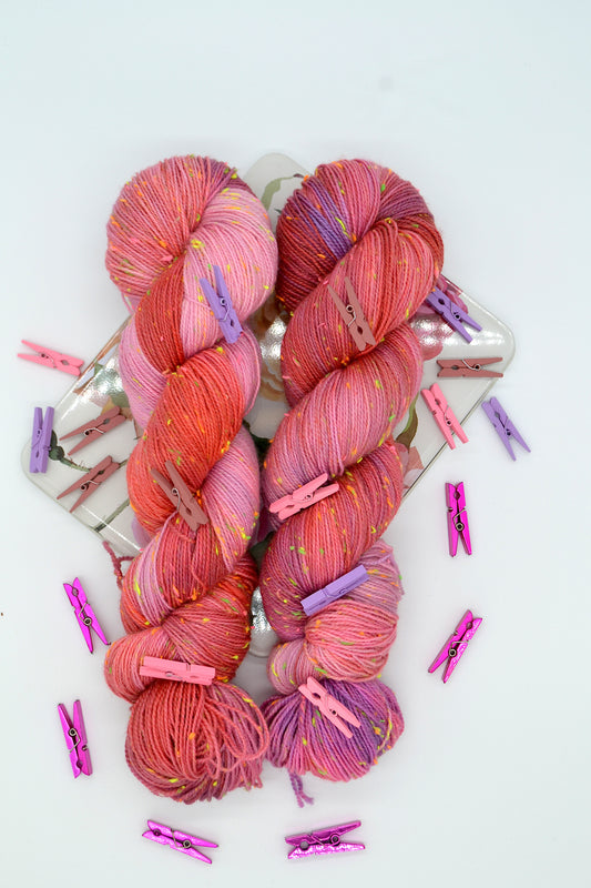 100g 4ply Neon Neps Summer Tart Hand-dyed Yarn