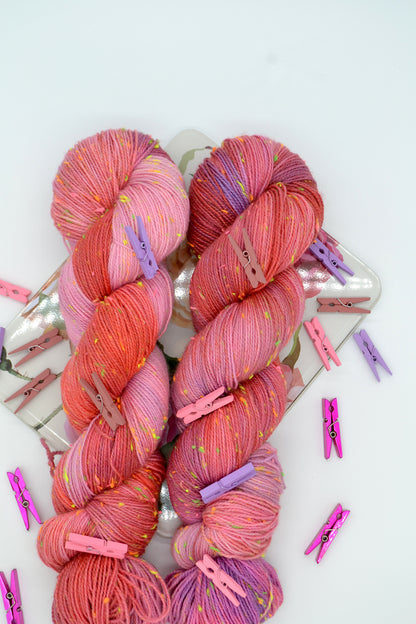 100g 4ply Neon Neps Summer Tart Hand-dyed Yarn