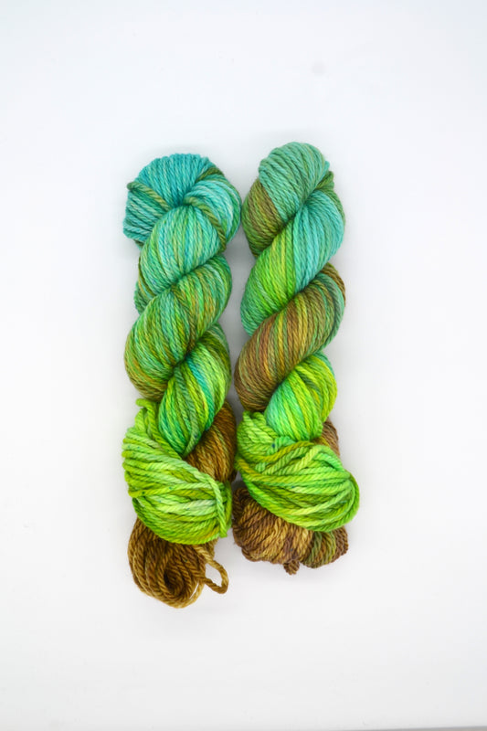 100g Chunky Green Lagoon Hand-dyed Yarn