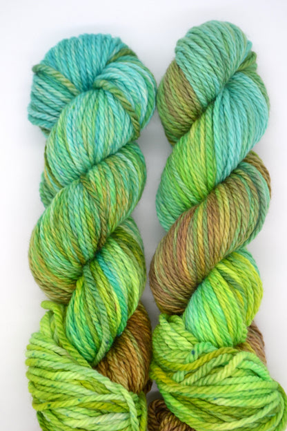 100g Chunky Green Lagoon Hand-dyed Yarn
