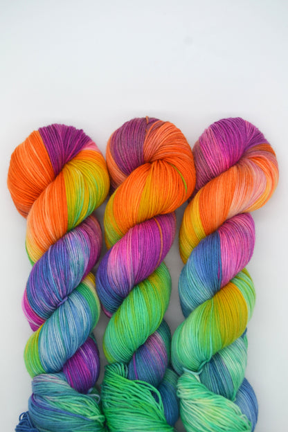 100g Sock Winter Rainbow Hand-dyed Yarn