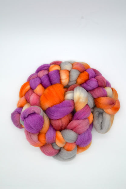 Corriedale - Spicy 100g Hand-dyed Fibre