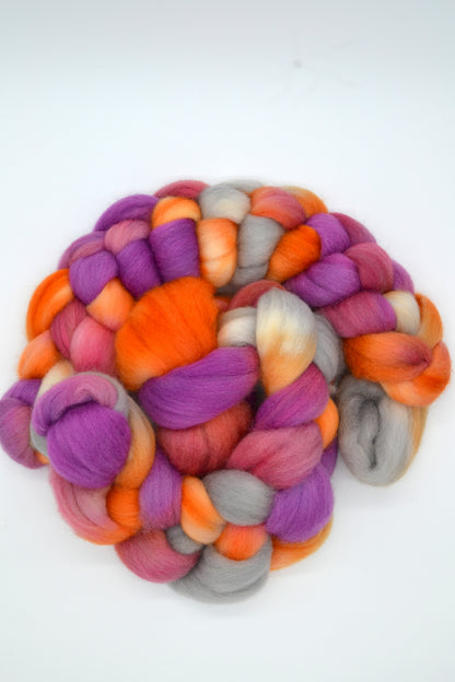 Corriedale - Spicy 100g Hand-dyed Fibre
