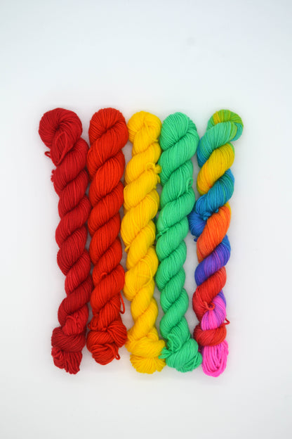 20g Sock - Warm Rainbow Mini Skein Set