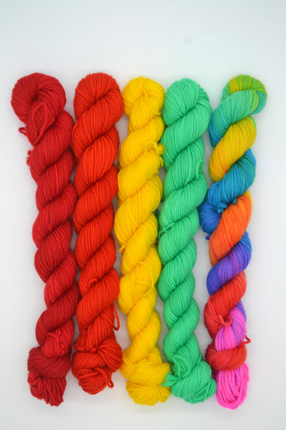 20g Sock - Warm Rainbow Mini Skein Set