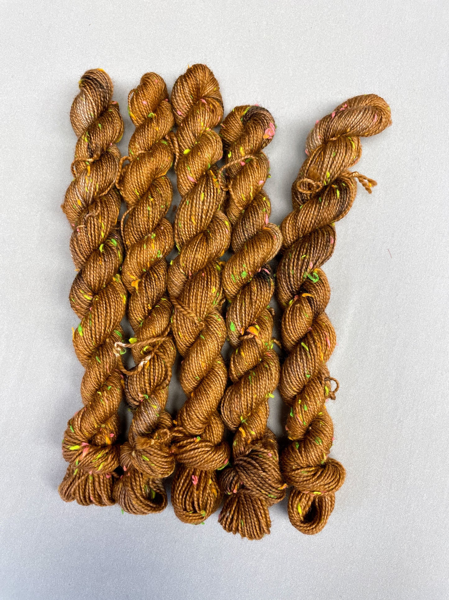 20g 4ply Neon Neps Caramel Mini Skein