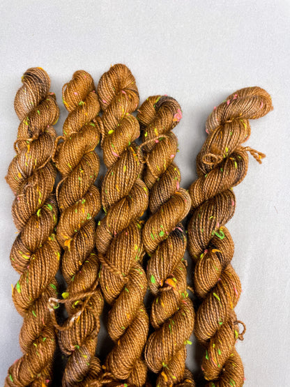 20g 4ply Neon Neps Caramel Mini Skein