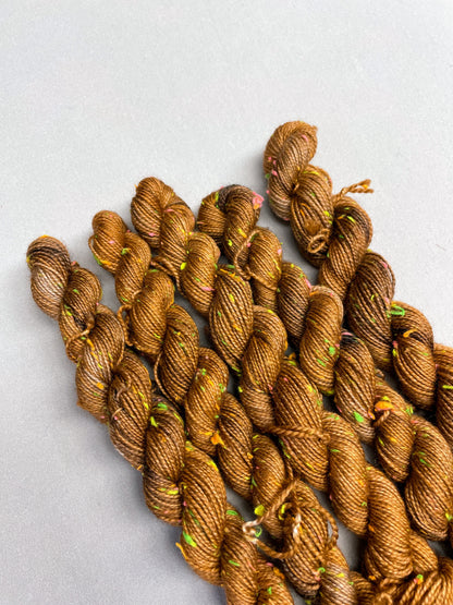 20g 4ply Neon Neps Caramel Mini Skein