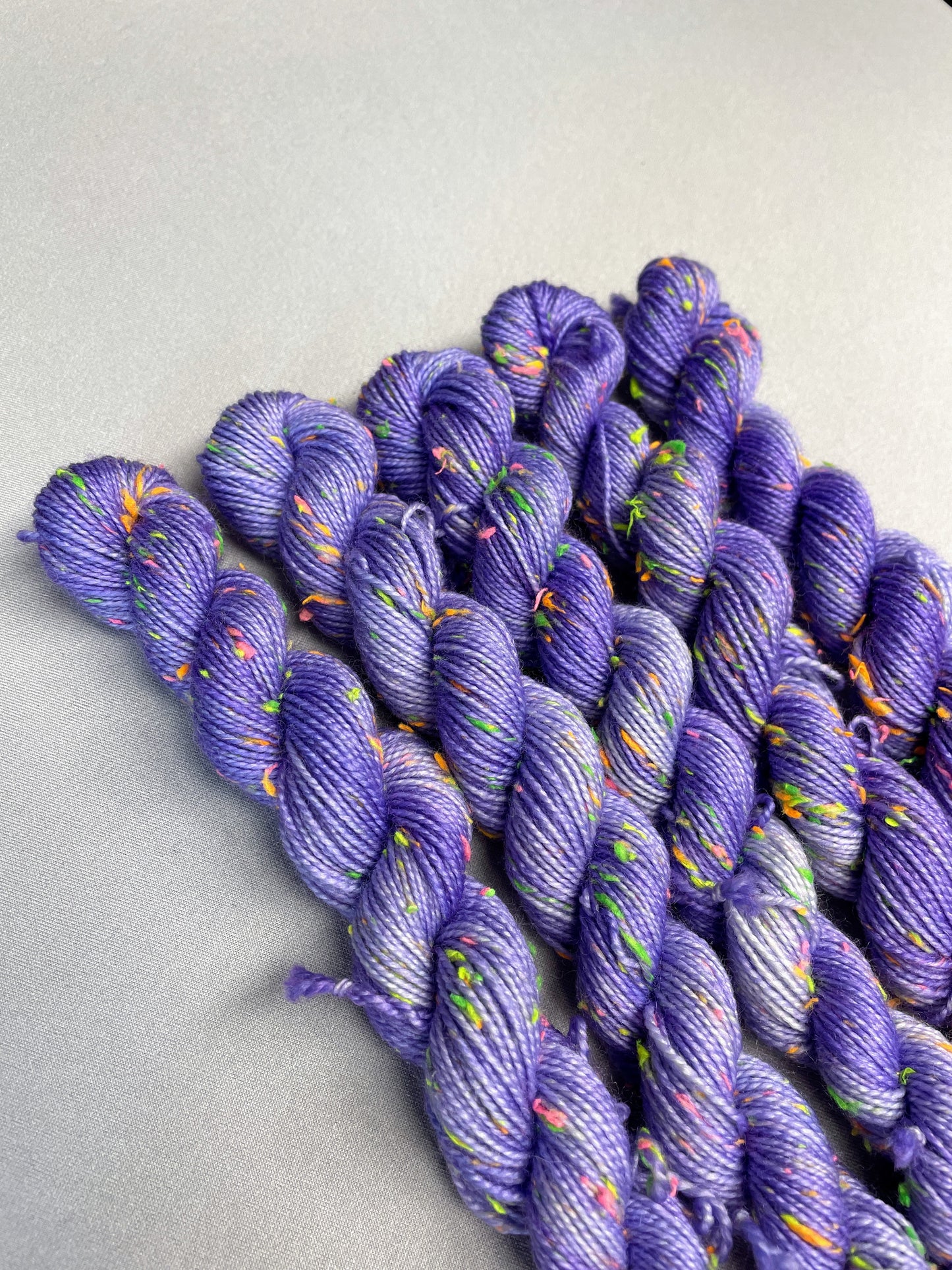 20g 4ply Neon Neps Lavender Mini Skein