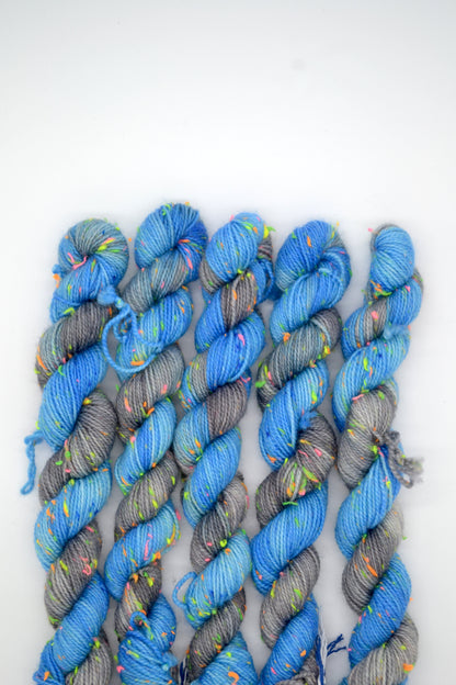 20g 4ply Neon Neps Storm Clouds Mini Skein