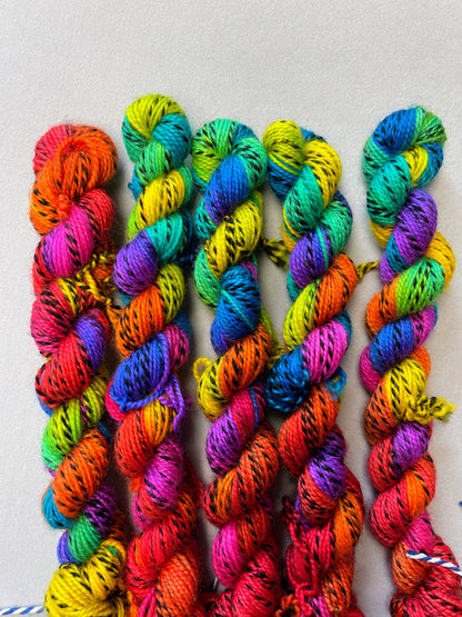 20g Sock Zebra Bright Rainbow Mini Skein