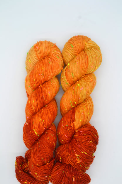 100g 4ply Neon Neps Blood Orange Hand-dyed Yarn