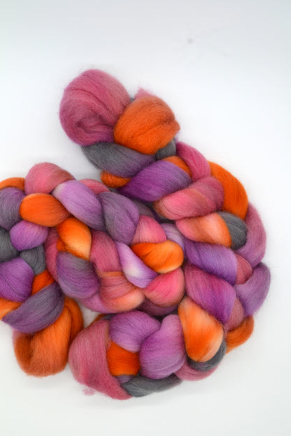 Corriedale - Pink Peppercorns 100g Hand-dyed Fibre