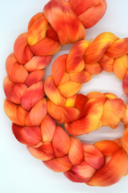 Rambouillet - Glowing Embers 100g Hand-dyed Fibre