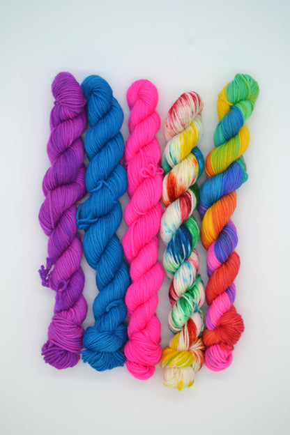 20g Sock - Cool Rainbow Mini Skein Set