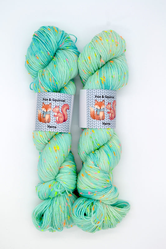100g 4ply Neon Neps Spearmint Hand-dyed Yarn