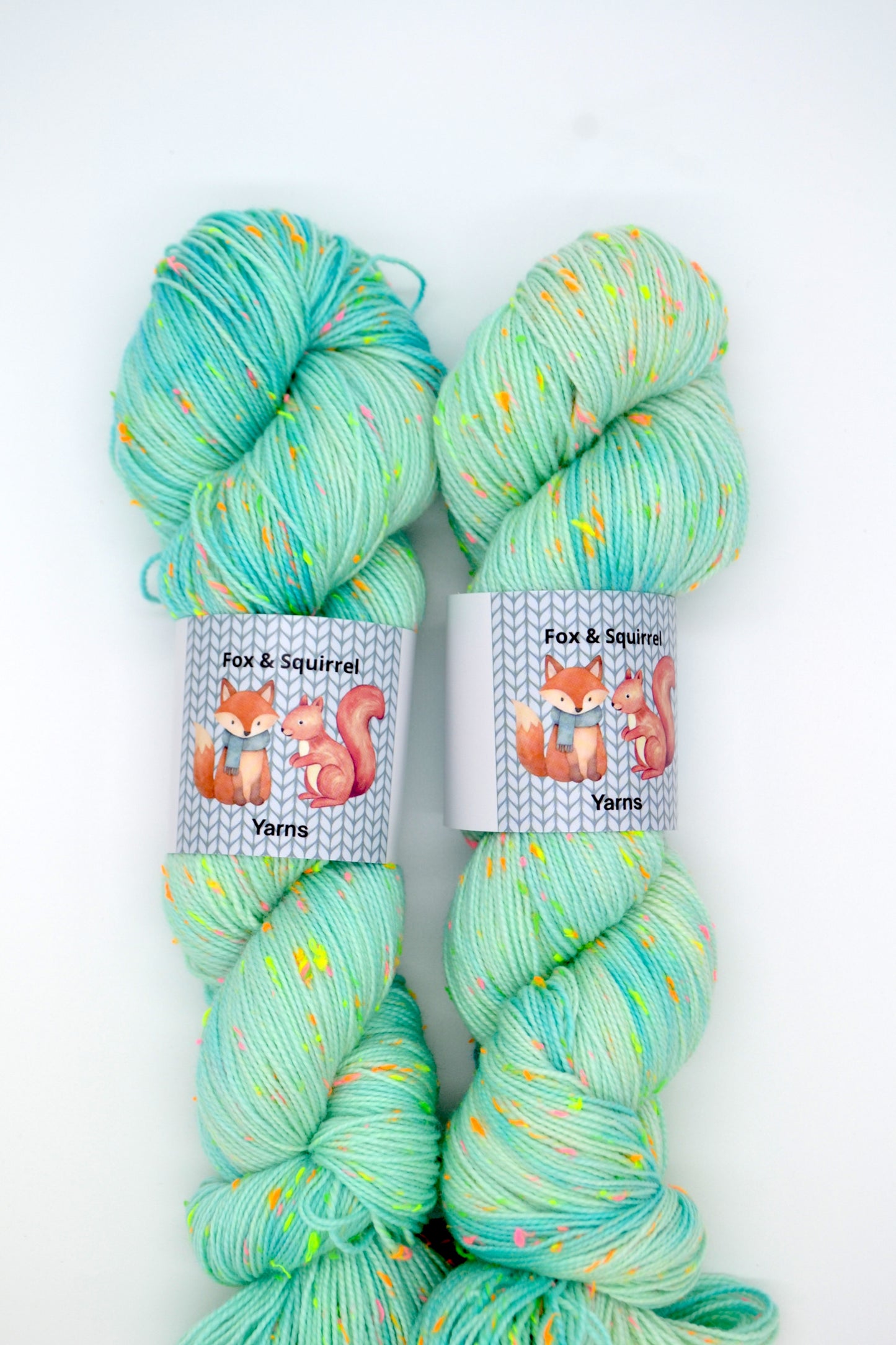 100g 4ply Neon Neps Spearmint Hand-dyed Yarn