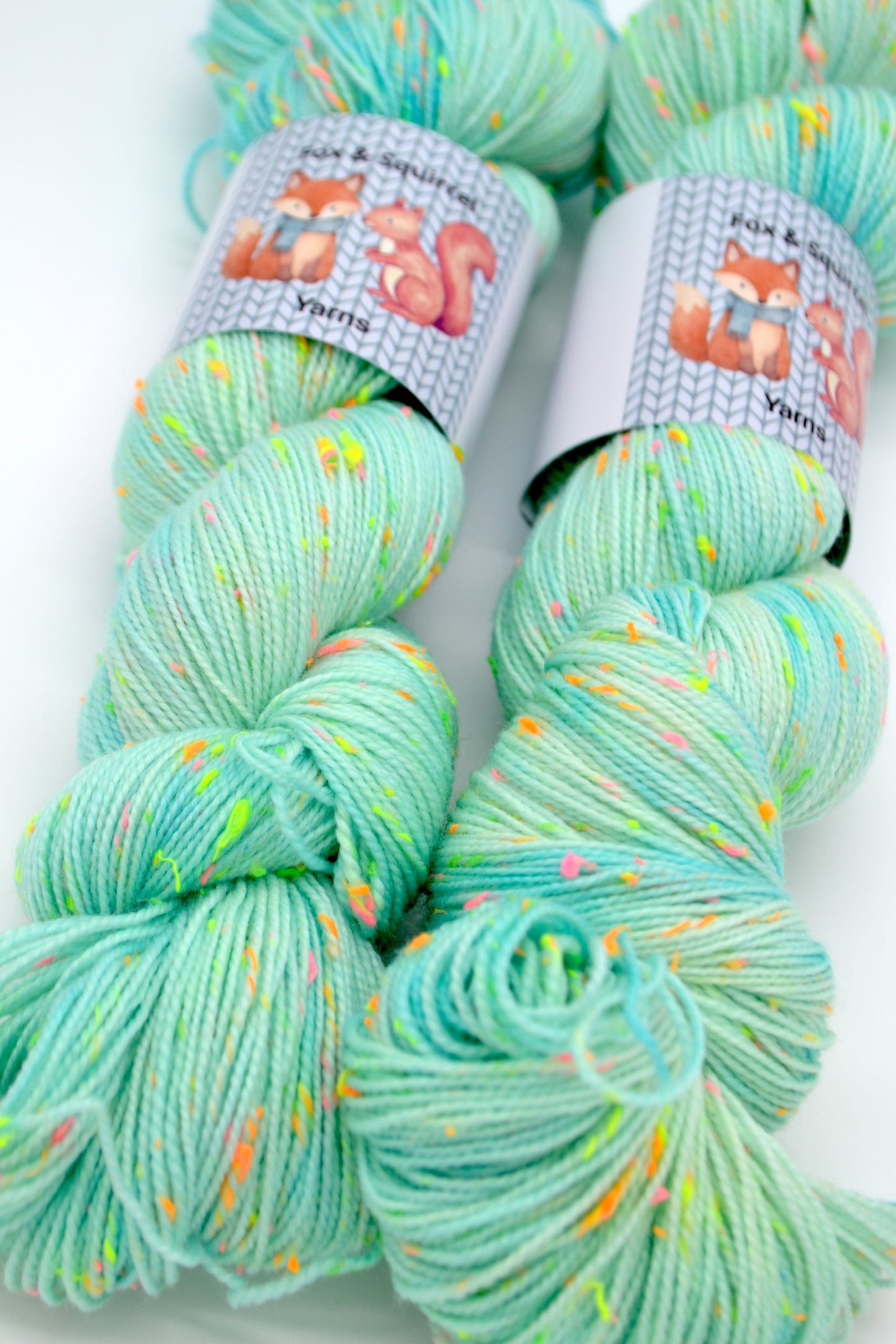 100g 4ply Neon Neps Spearmint Hand-dyed Yarn