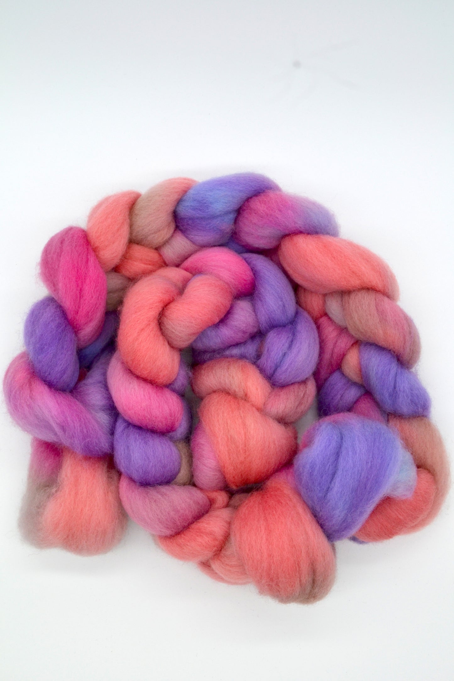 Corriedale - Pink Sorbet 100g Hand-dyed Fibre