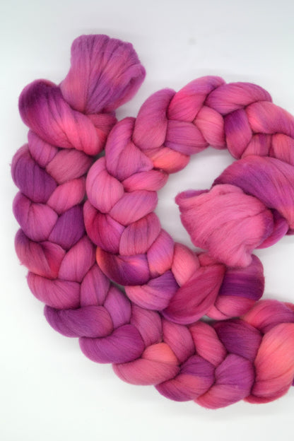 Rambouillet - Plum Tree 100g Hand-dyed Fibre