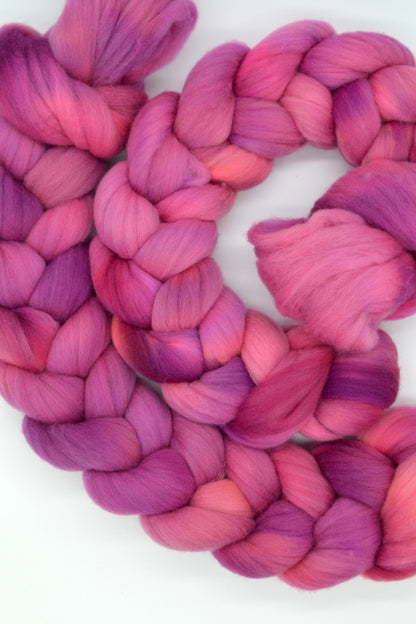 Rambouillet - Plum Tree 100g Hand-dyed Fibre
