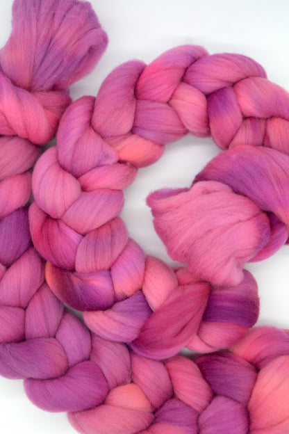 Rambouillet - Plum Tree 100g Hand-dyed Fibre