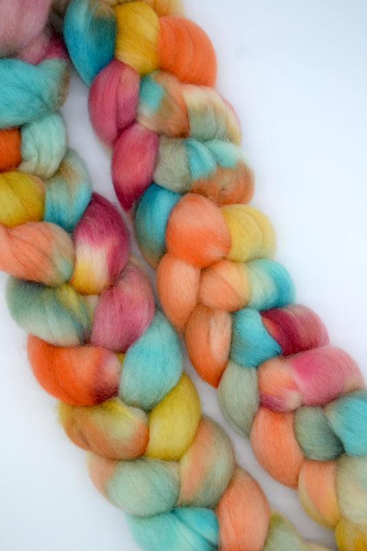 BFL - Flower Power 100g Hand-dyed Fibre