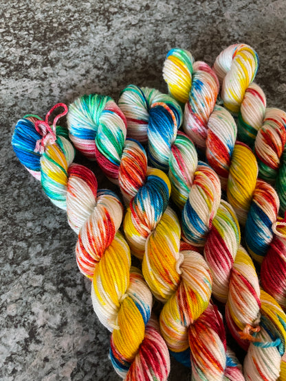 20g Sock Rainbow Sprinkles Mini Skein