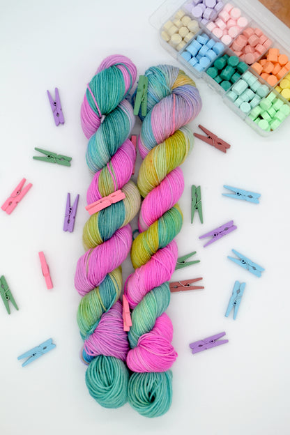 50g Sock Shimmer Pink Hand-dyed Yarn