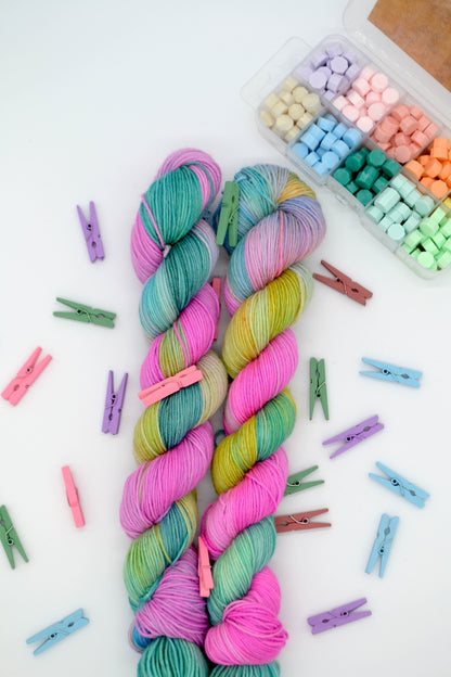 50g Sock Shimmer Pink Hand-dyed Yarn
