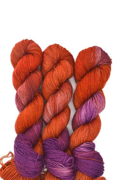 100g Yak Sock Autumn Berries Hand-dyed Yarn