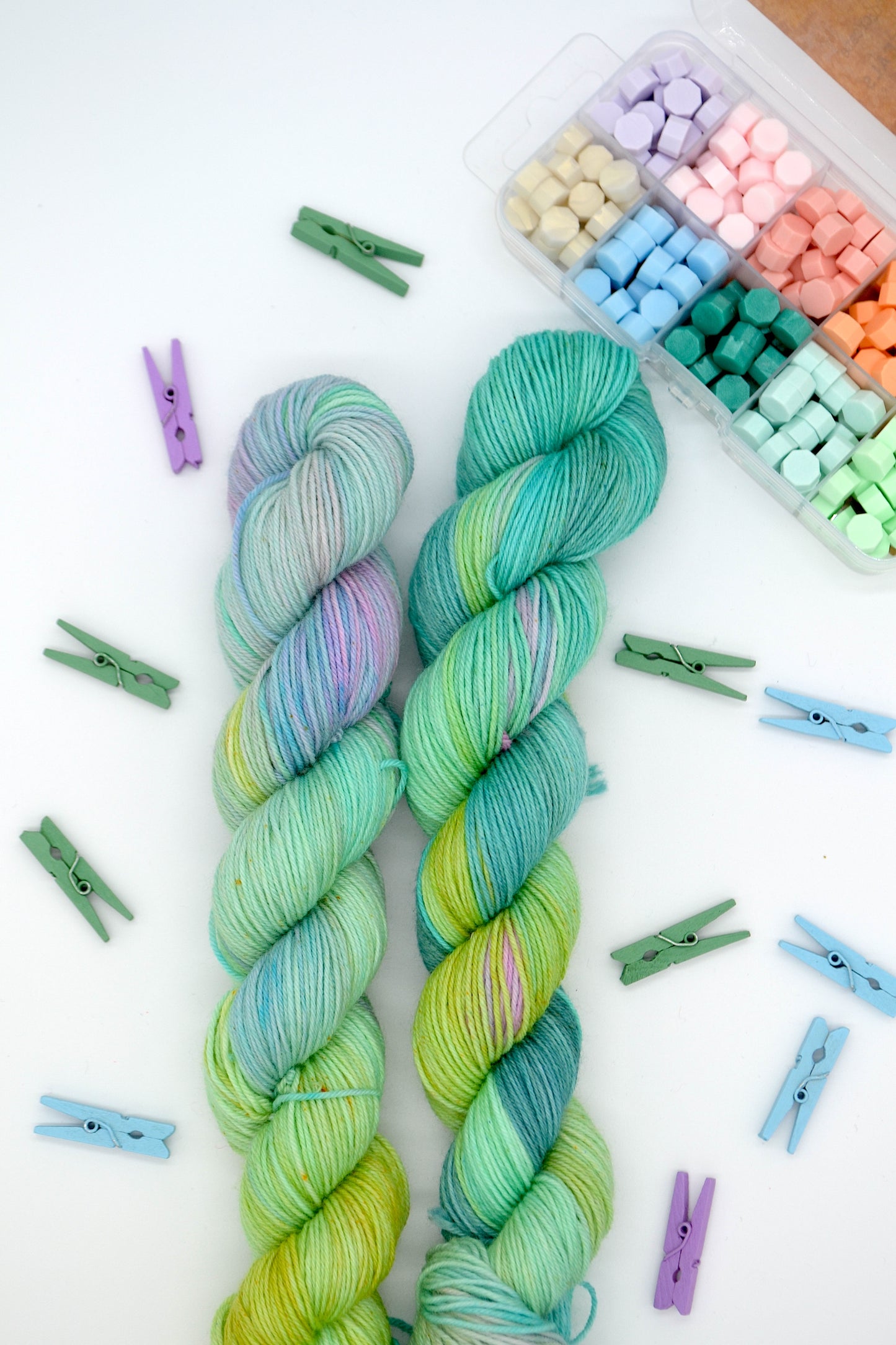 50g Sock Shimmer Green Hand-dyed Yarn