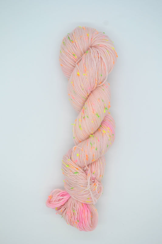 100g 4ply Neon Neps Tutu Hand-dyed Yarn