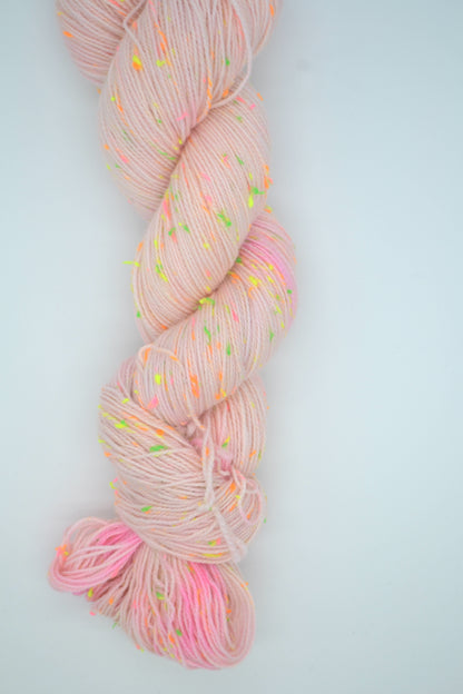 100g 4ply Neon Neps Tutu Hand-dyed Yarn