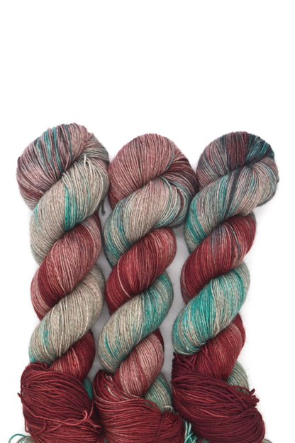 100g Yak Sock Mulberry Twist Hand-dyed Yarn