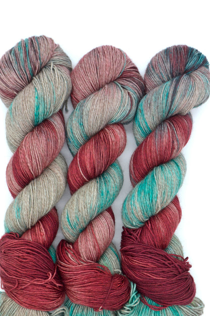 100g Yak Sock Mulberry Twist Hand-dyed Yarn