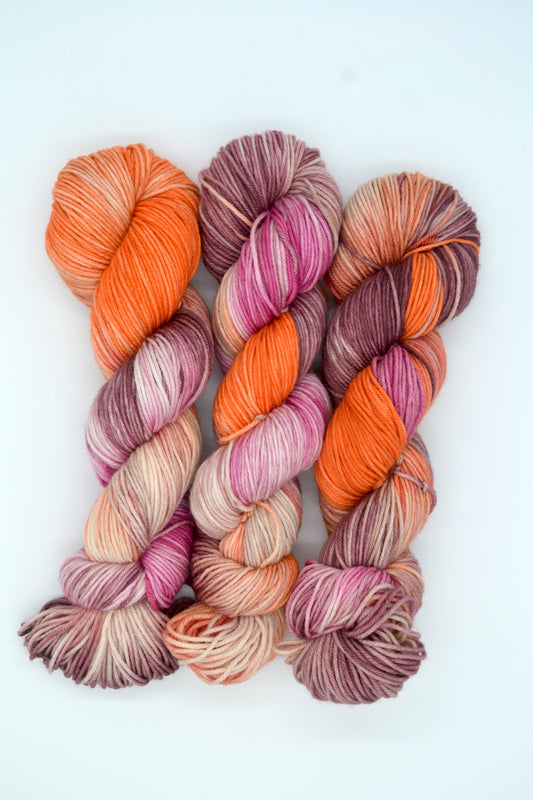 100g DK Apricot Fool Hand-dyed Yarn