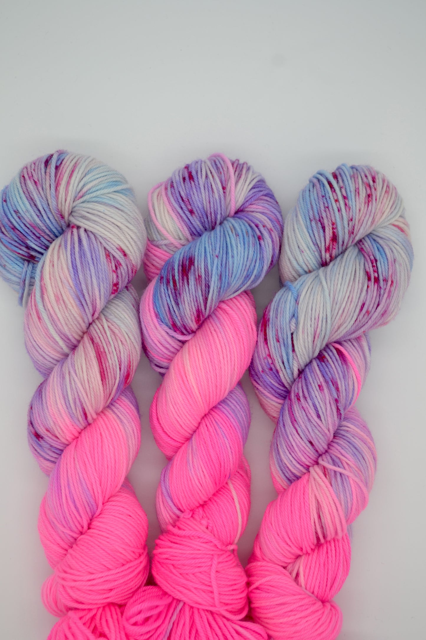 100g DK Sparkly Pink Hand-dyed Yarn