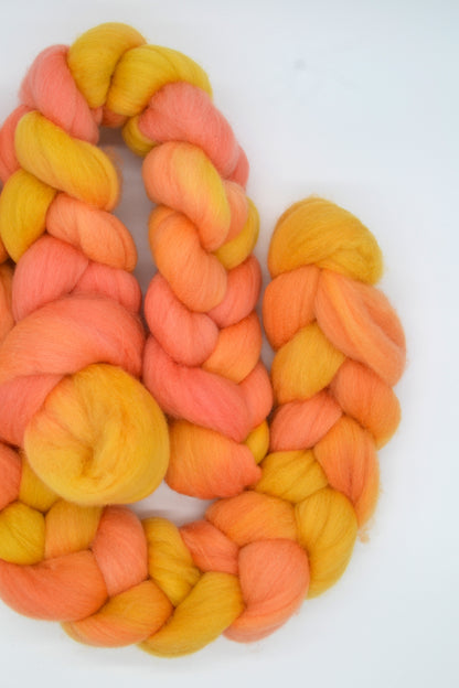 Polwarth - Sunset 100g Hand-dyed Fibre
