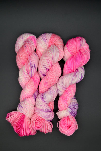 100g DK Popping Pink Hand-dyed Yarn