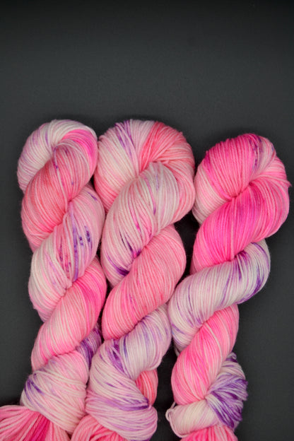 100g DK Popping Pink Hand-dyed Yarn