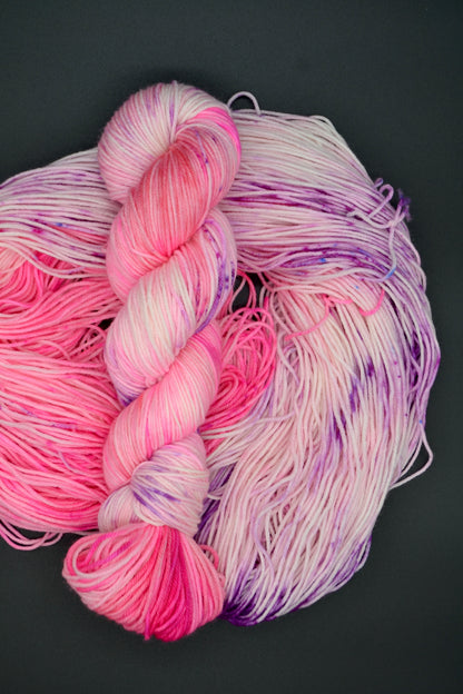 100g DK Popping Pink Hand-dyed Yarn