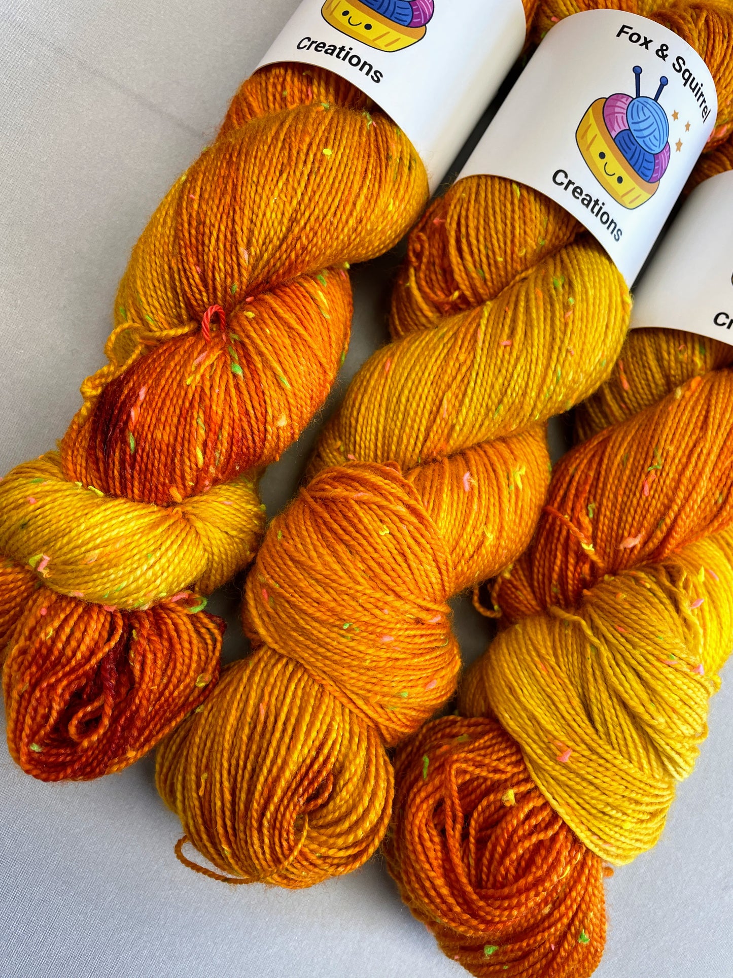 100g DK Neon Neps Summer Sunrise Hand-dyed Yarn