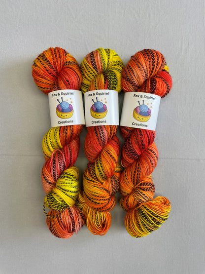 100g DK Zebra Flambé Hand-dyed Yarn