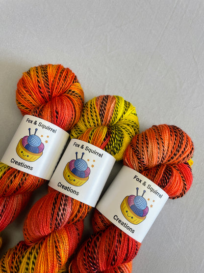 100g DK Zebra Flambé Hand-dyed Yarn