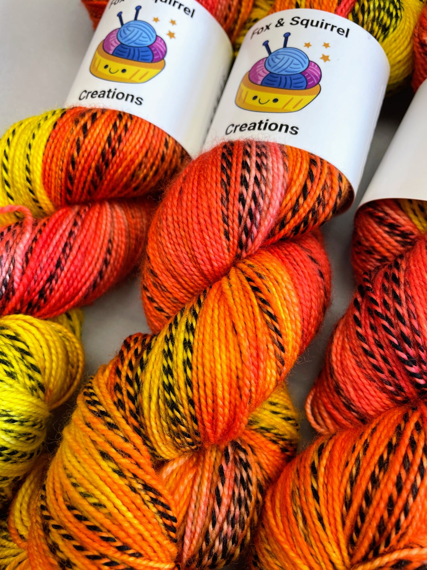 100g DK Zebra Flambé Hand-dyed Yarn